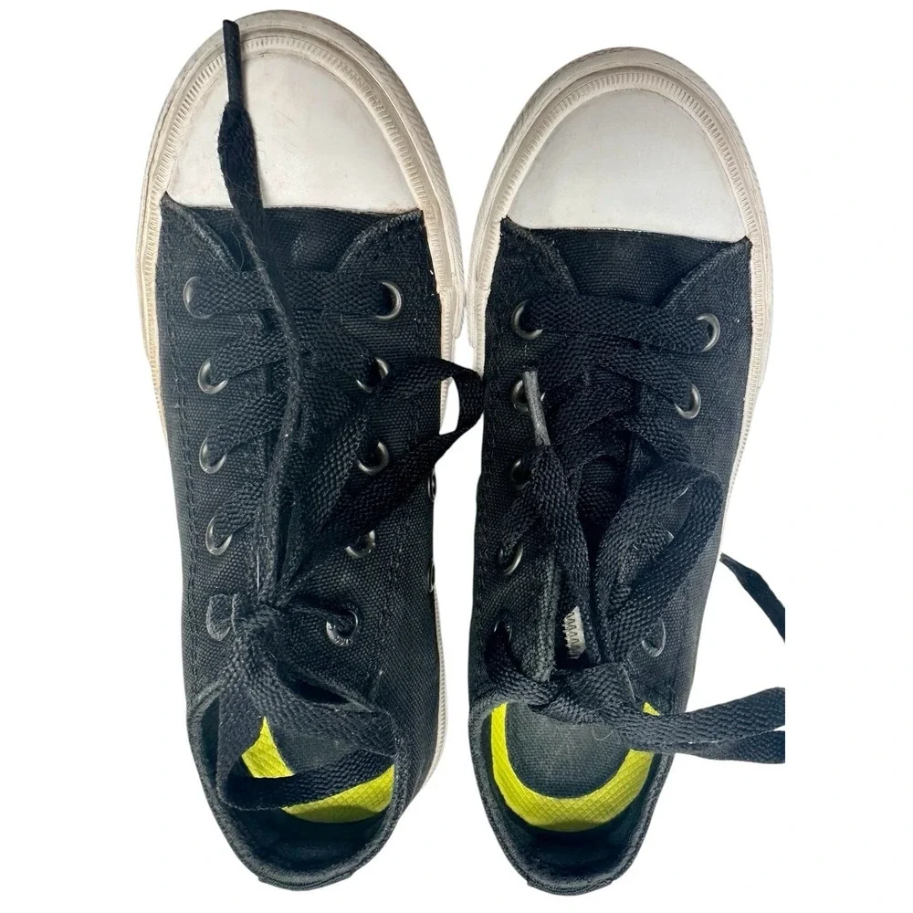 Converse Chuck Taylor II Black All Star Sneakers With Lunarlon Kid Youth Size 12
